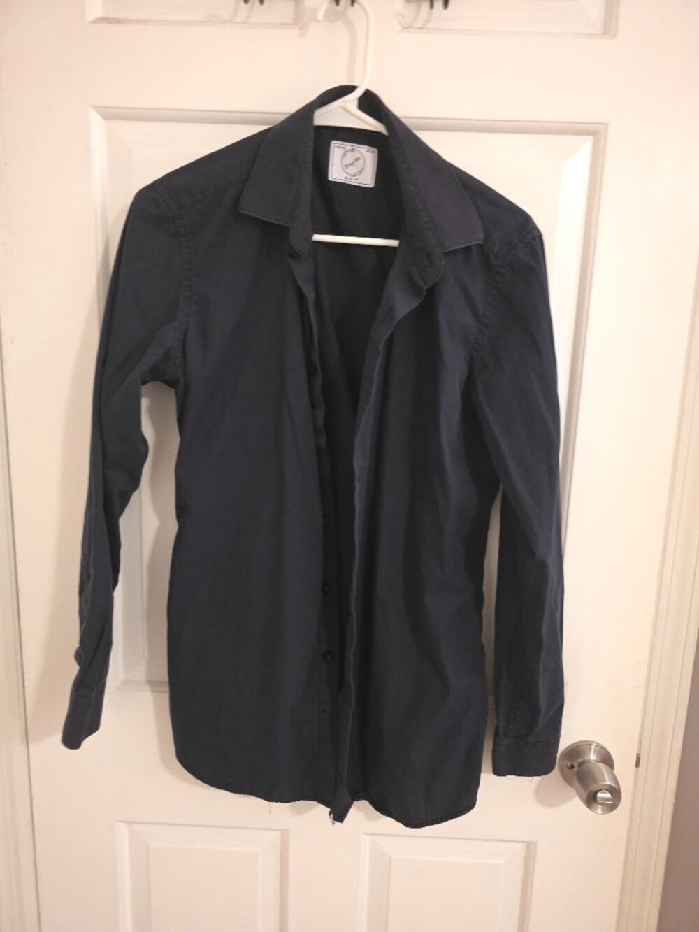 Bespoke Mens Soft Black Dress Shirt Slim Fit 32/33
